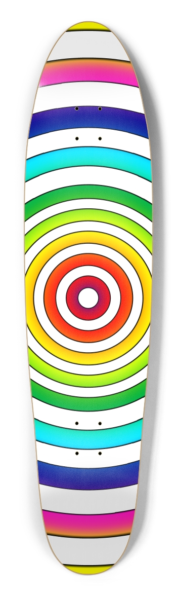 Color Circles Longboard Shape