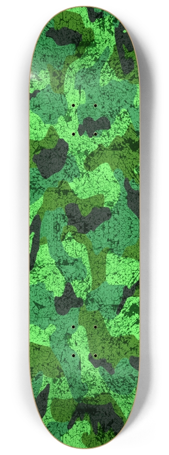 QuietYell Camo 01, Green 8-1/4 Skateboard Deck