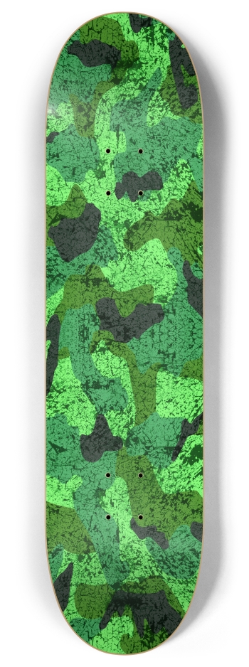 QuietYell Camo 01, Green 8 Inch Skateboard Deck