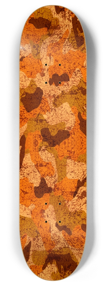 QuietYell Camo 02, Orange 8 Inch Skateboard Deck