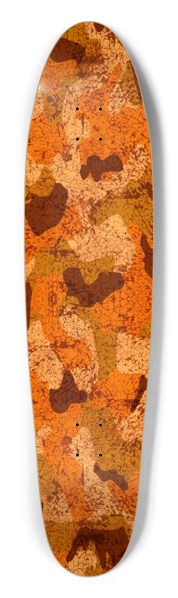 QuietYell Camo 02, Orange Longboard Shape