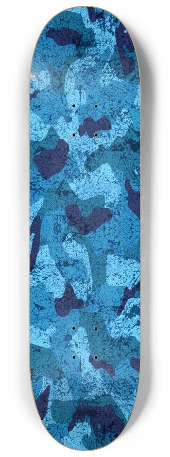 QuietYell Camo 03, Blue 8-1/4 Skateboard Deck