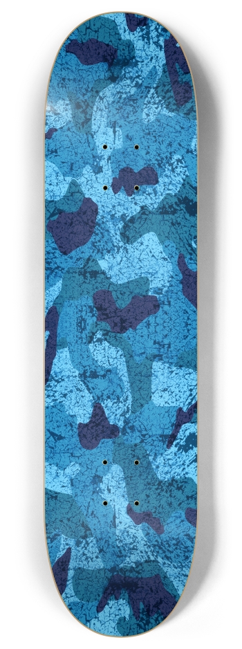 QuietYell Camo 03, Blue 8 Inch Skateboard Deck