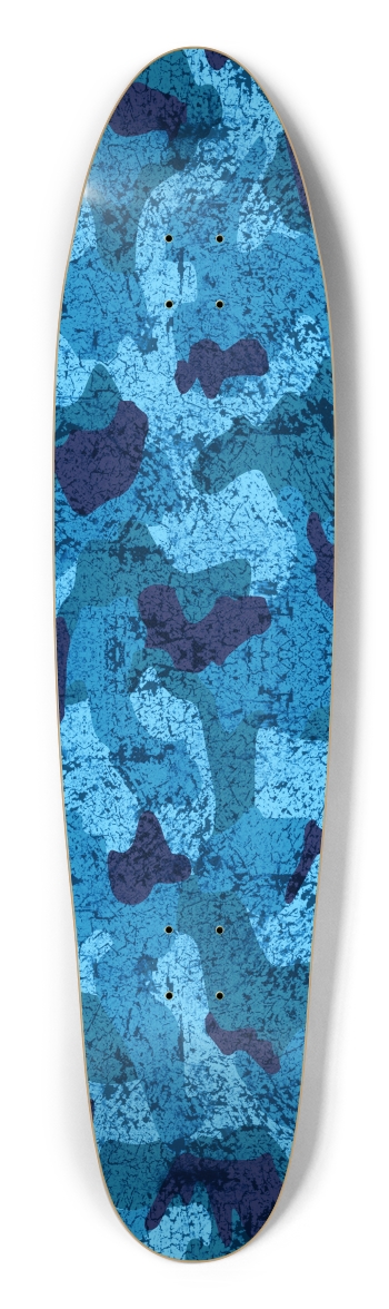QuietYell Camo 03, Blue Longboard Shape