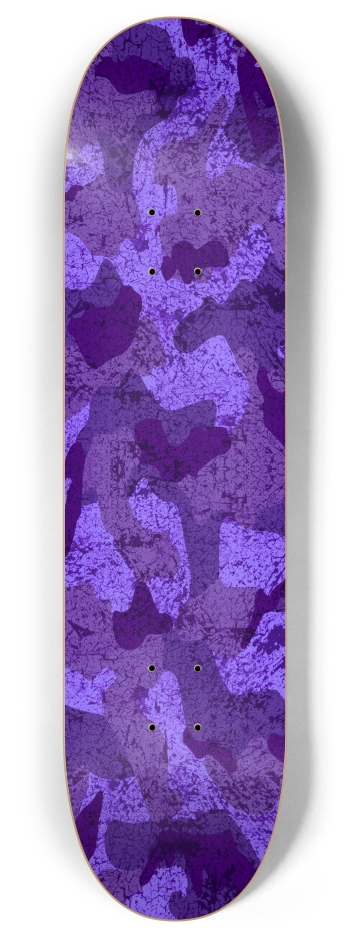 QuietYell Camo 04, Purple 8 Inch Skateboard Deck