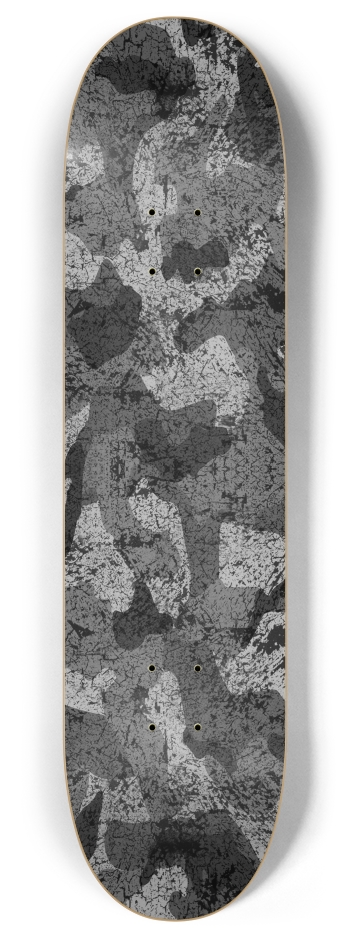 QuietYell Camo 06, Gray 8 Inch Skateboard Deck