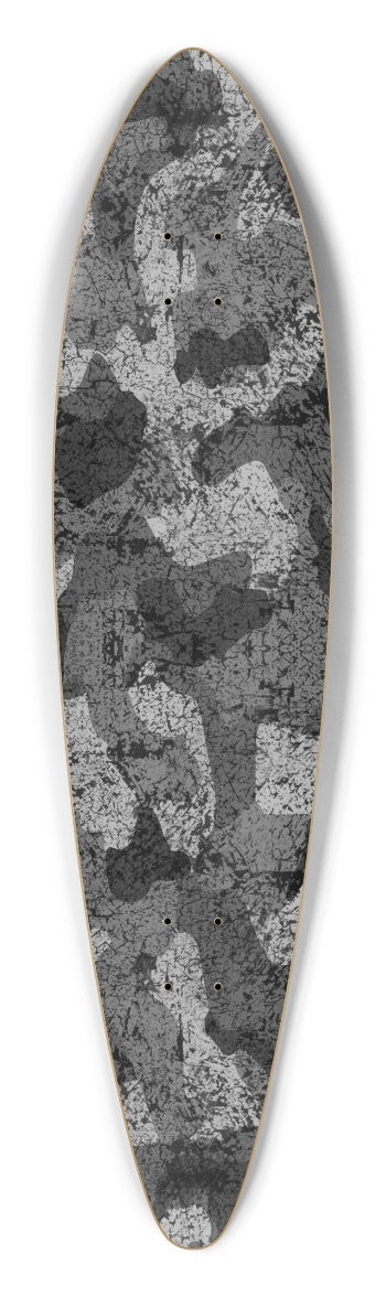 QuietYell Camo 06, Gray Pintail Longboard