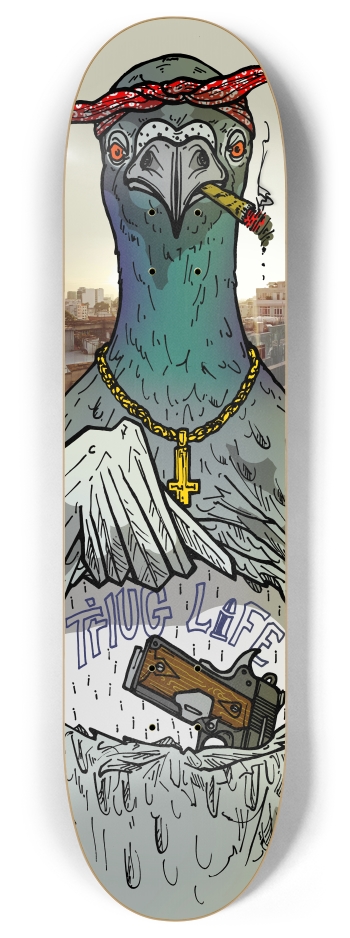 pigeon thug life 8 Inch Skateboard Deck