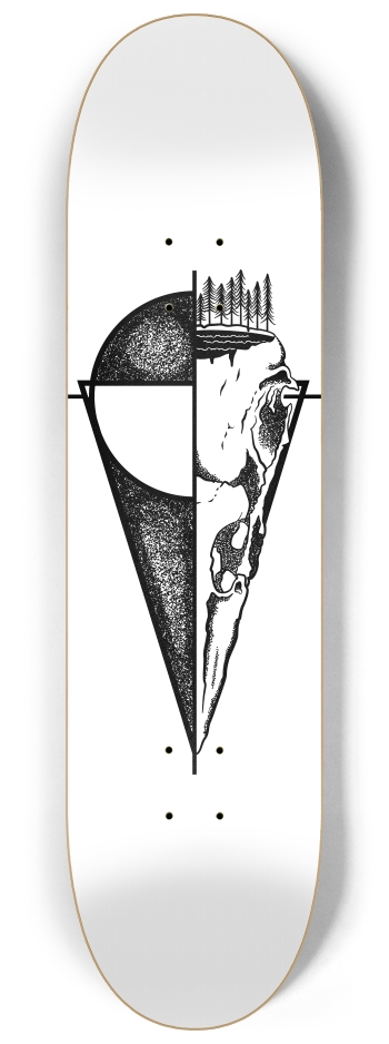 Geometric Skull 8-1/4 Skateboard Deck