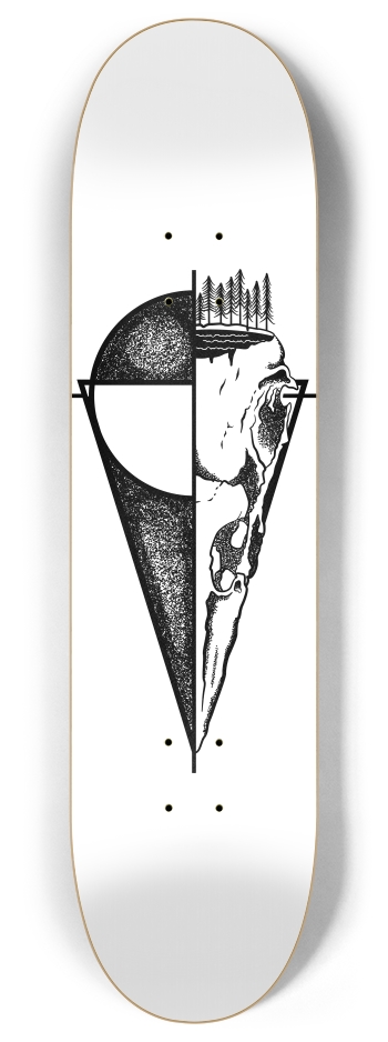 Geometric Skull 8 Inch Skateboard Deck