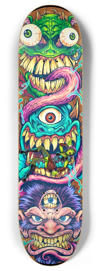 Monster Faces 8 Inch Skateboard Deck