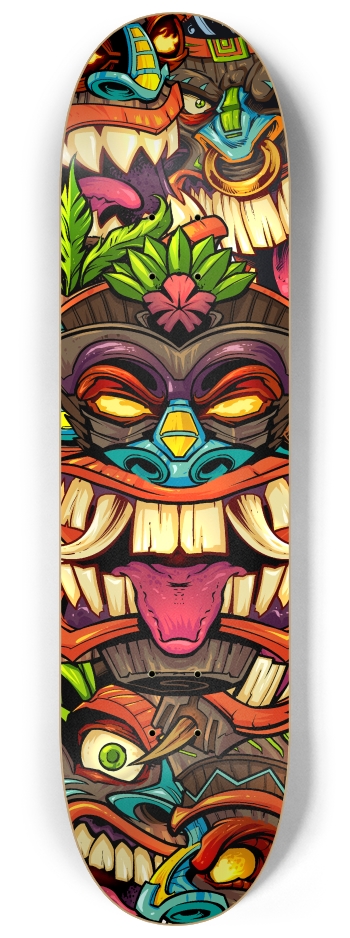 Tiki Heads 8-1/4 Skateboard Deck