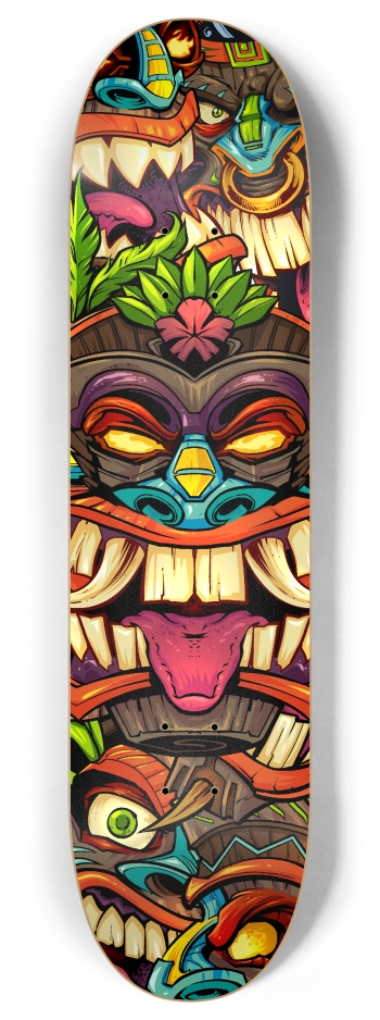 Tiki Heads 8 Inch Skateboard Deck