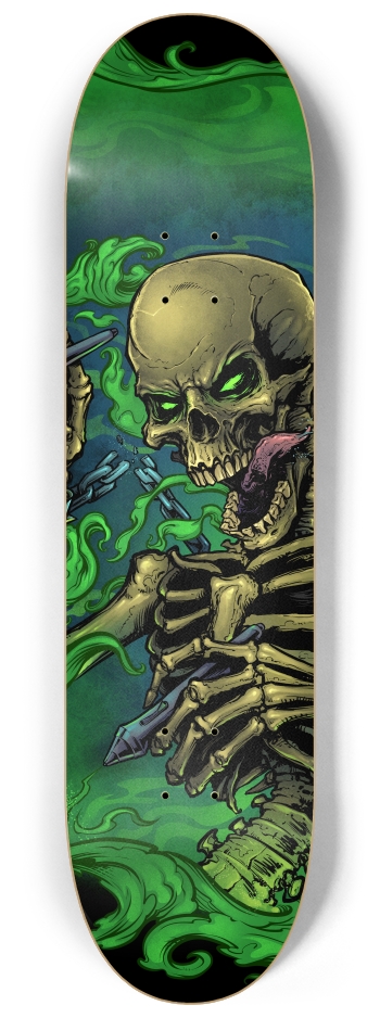 Airbrush Skeleton 8-1/4 Skateboard Deck