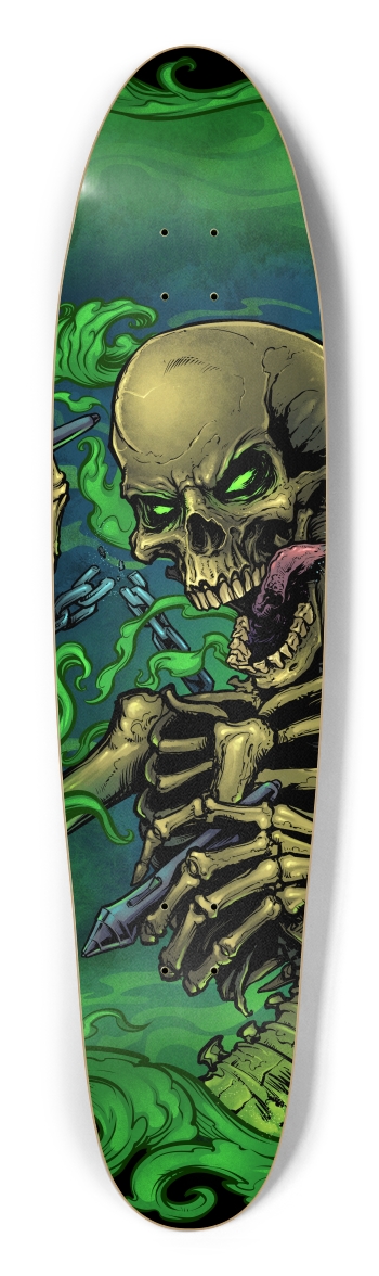 Airbrush Skeleton Longboard Shape