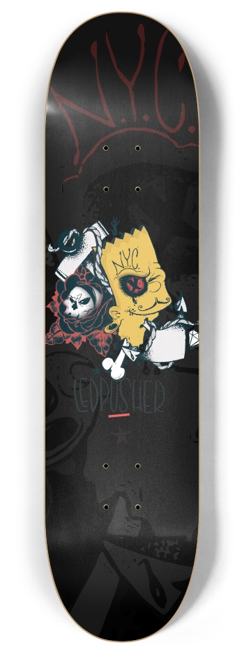 NYC Graffiti Bart Simpson 8 Inch Skateboard Deck