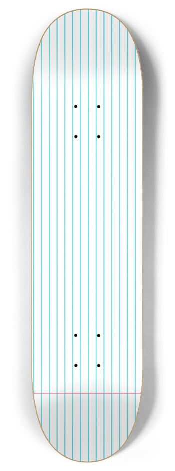 College Rule Margin Tail Horizontal 8 Inch Skateboard Deck