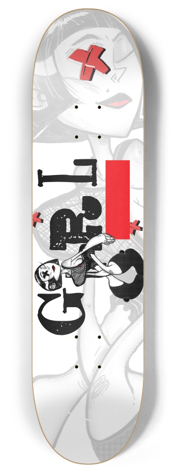 Girl xxx Power x marks the spot! 8 Inch Skateboard Deck