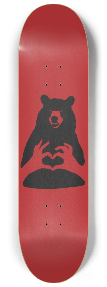 Bear Heart On 8-1/4 Skateboard Deck