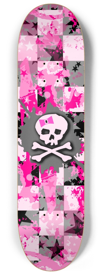 Pink Bow Skull 8-1/4 Skateboard Deck