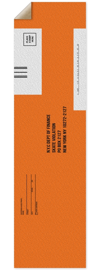 NYC ticket envelope