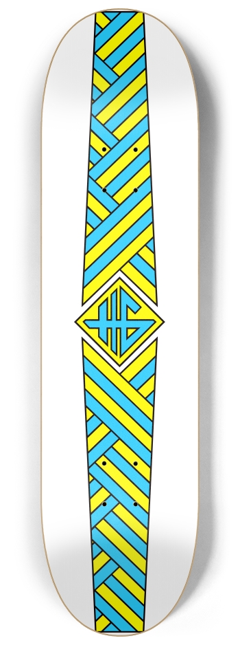 Canary Blue Weave 8-1/4 Skateboard Deck