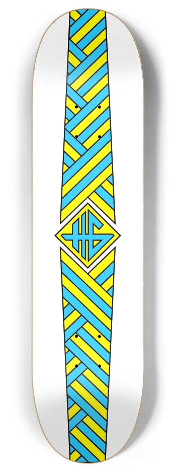 Canary Blue Weave 8 Inch Skateboard Deck