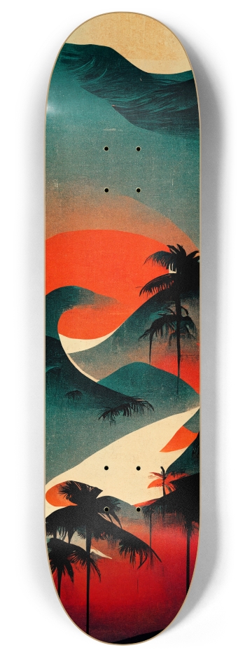 Relaxing at the Beach 8 Inch Skateboard Deck
