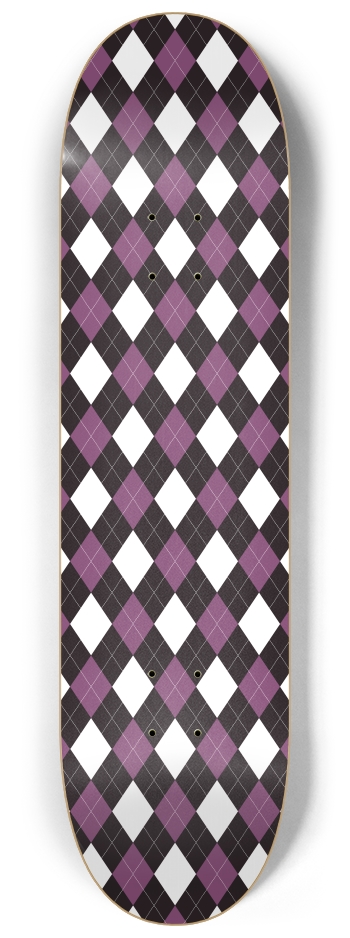 Purple Argyle 8-1/4 Skateboard Deck