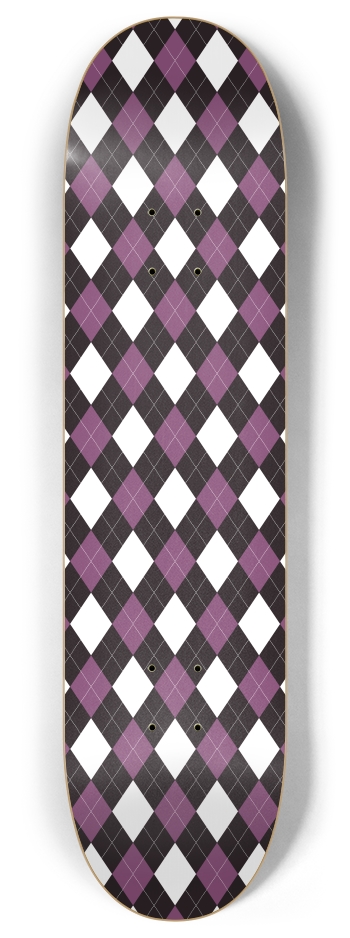 Purple Argyle 8 Inch Skateboard Deck