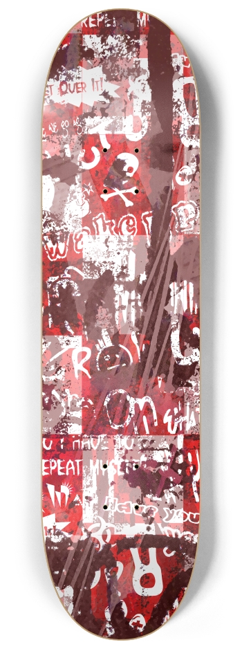 Red Urban Grunge 8-1/4 Skateboard Deck