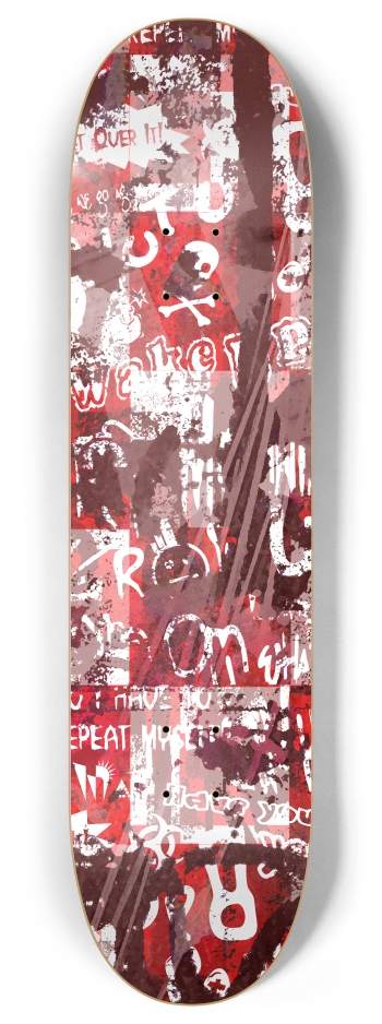 Red Urban Grunge 8 Inch Skateboard Deck