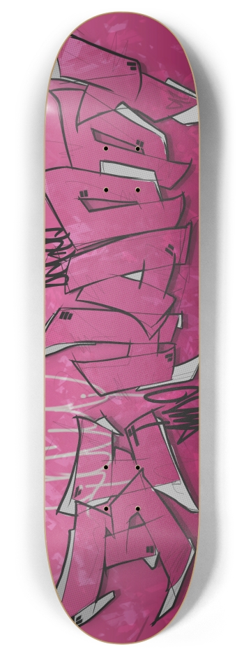 BE HAPPY pink 8 Inch Skateboard Deck