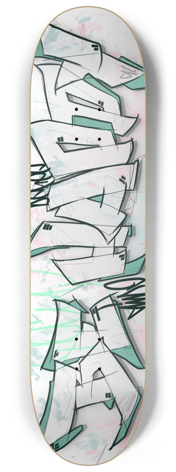 BE HAPPY white 8-1/4 Skateboard Deck