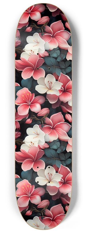 Pink Plumeria 1 8-1/4 Skateboard Deck