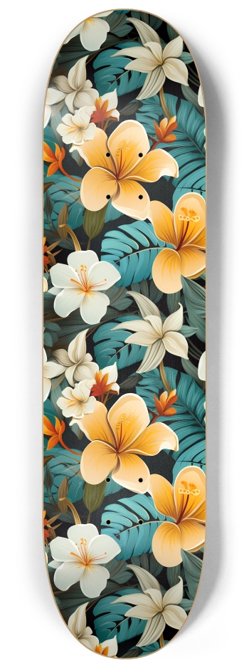 Yellow Plumeria 1 8-1/4 Skateboard Deck