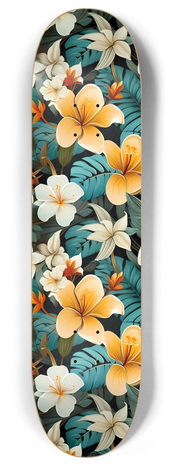 Yellow Plumeria 1 8 Inch Skateboard Deck