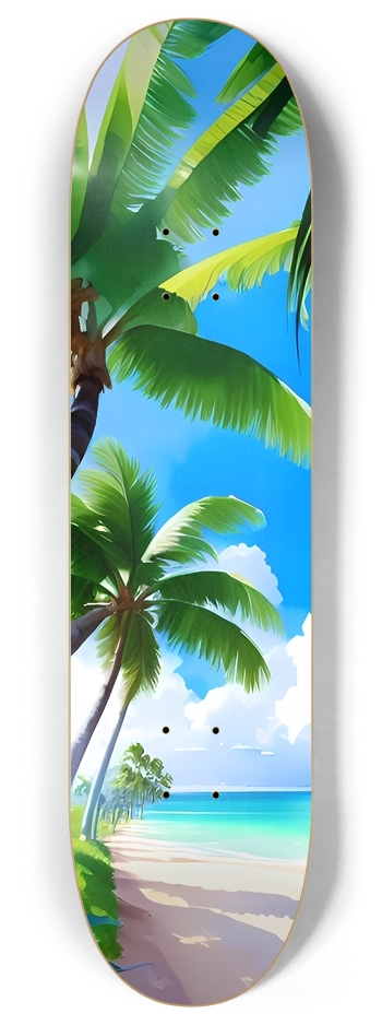 Tropical Beach 1 8 Inch Skateboard Deck