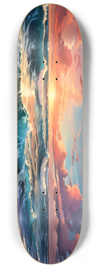 Watercolor Sunset 1 8-1/4 Skateboard Deck