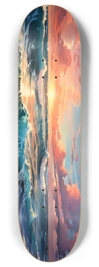 Watercolor Sunset 1 8 Inch Skateboard Deck
