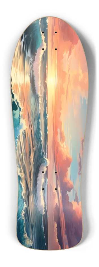 Watercolor Sunset 1 Old School Shape