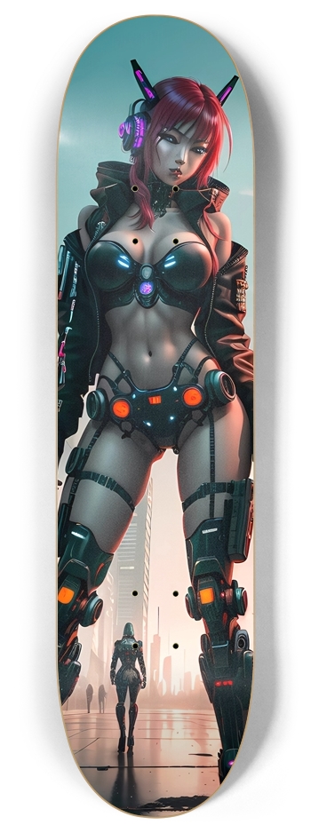 Cyberpunk Tokyo Girl 9 8 Inch Skateboard Deck