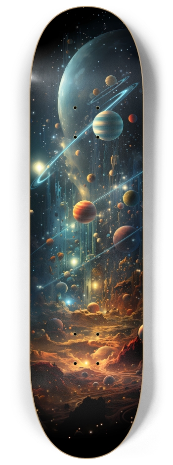 Outer Space Scene 3 8-1/4 Skateboard Deck
