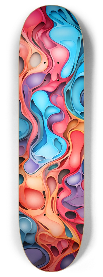 Rainbow Blobs 8 Inch Skateboard Deck