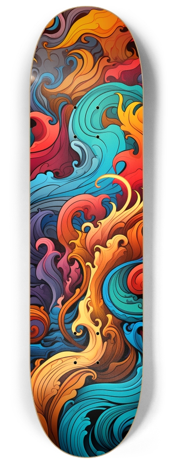 Rainbow Waves 8-1/4 Skateboard Deck