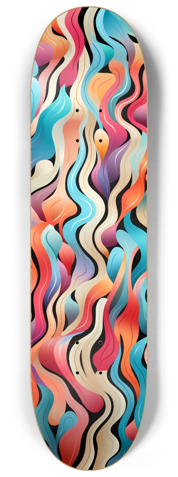 Colorful Waves 8-1/4 Skateboard Deck