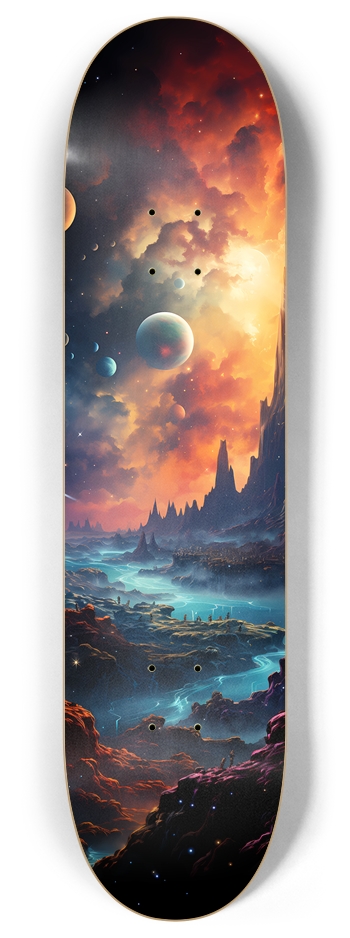 Outer Space Scene 2 8 Inch Skateboard Deck