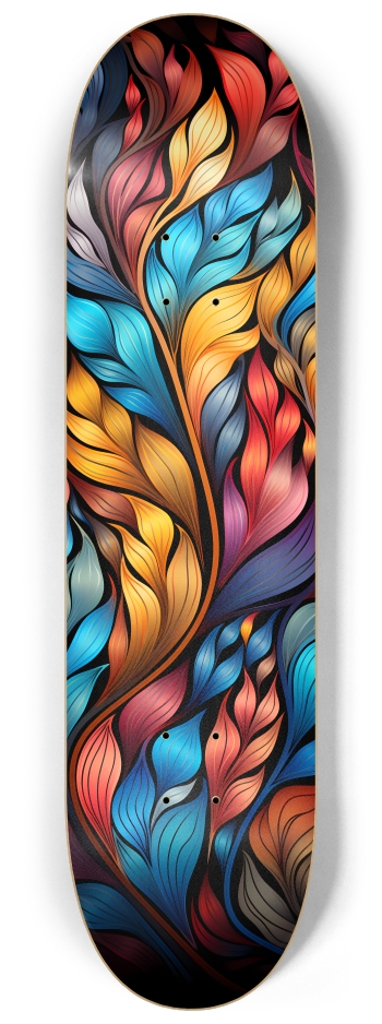 Rainbow Leaf 8-1/4 Skateboard Deck