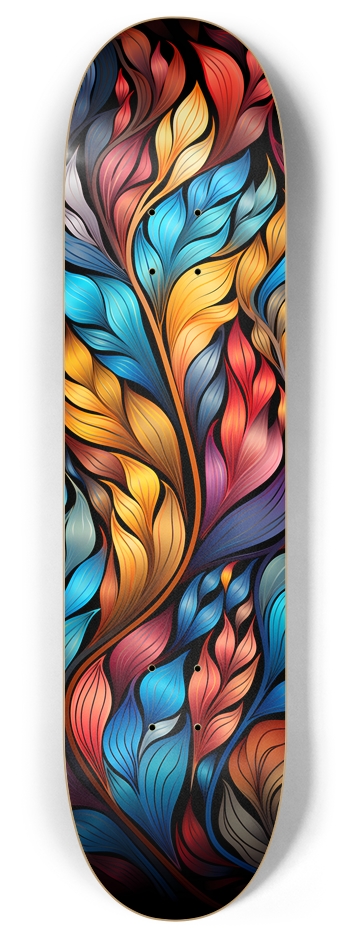 Rainbow Leaf 8 Inch Skateboard Deck