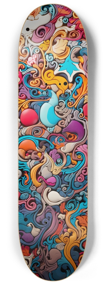 Colorful Abstract Pattern 3 8-1/4 Skateboard Deck